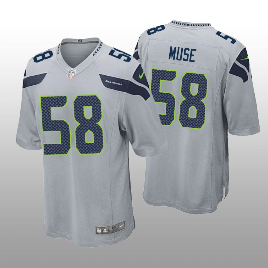 Seattle Seahawks Tanner Muse Gray Jersey Game Men's