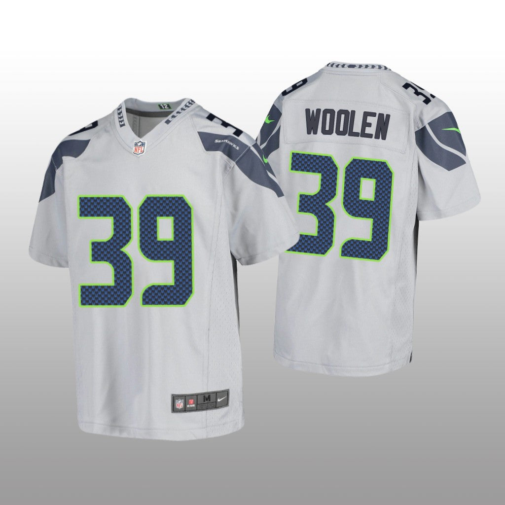 Seattle Seahawks Tariq Woolen Gray Jersey Game Youth