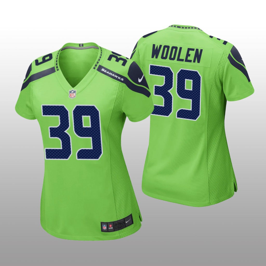 Seattle Seahawks Tariq Woolen Neon Green Jersey Game Women's