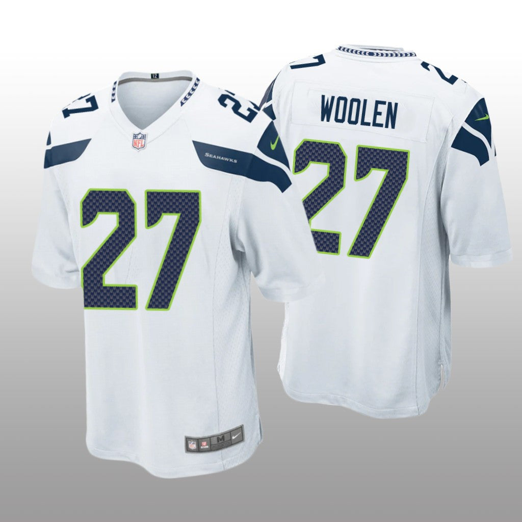 Seattle Seahawks Tariq Woolen White Jersey Game Men's