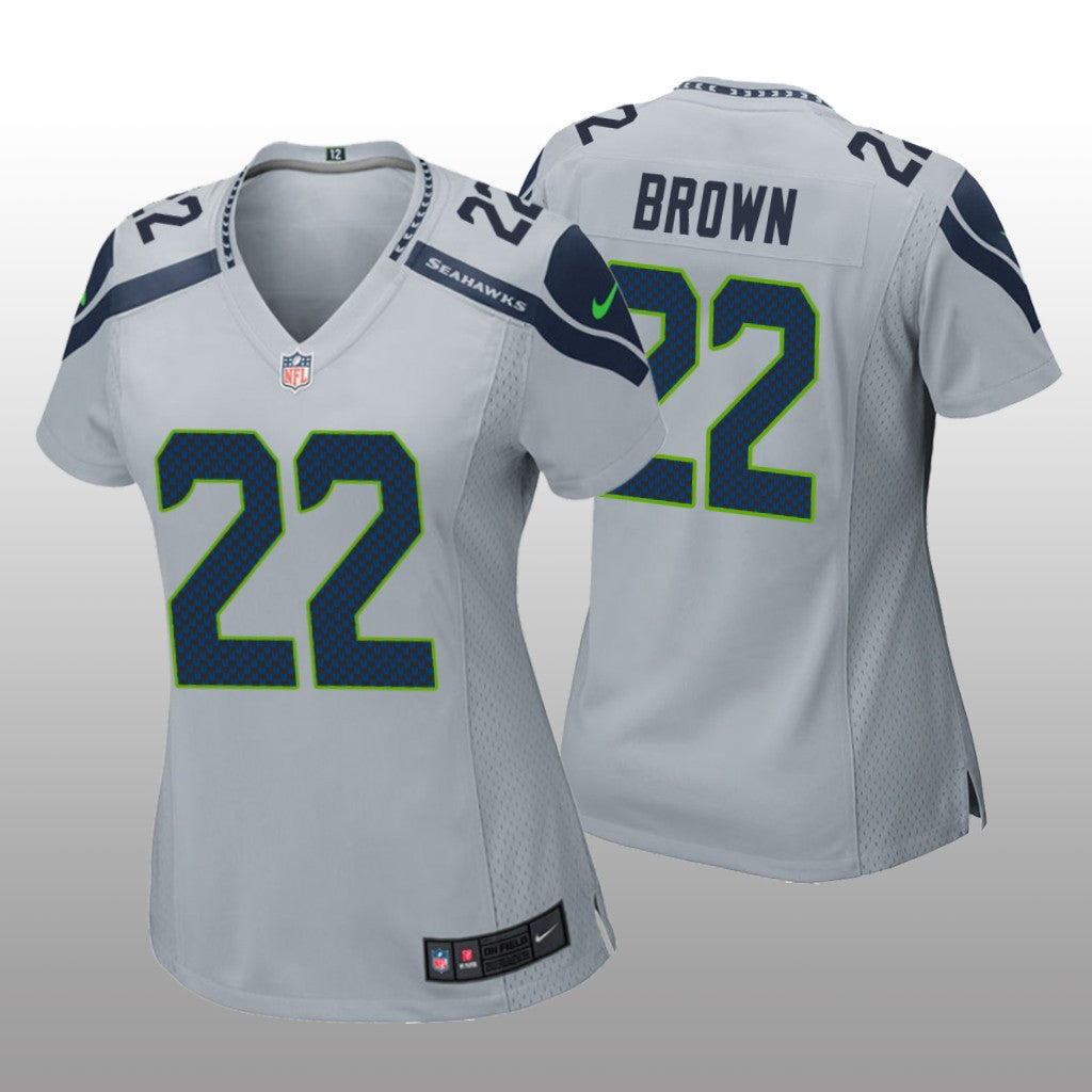Seattle Seahawks Tre Brown Gray Jersey Game Women's