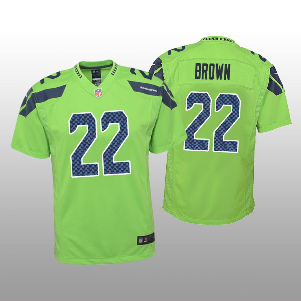 Seattle Seahawks Tre Brown Green Jersey Color Rush Game Youth