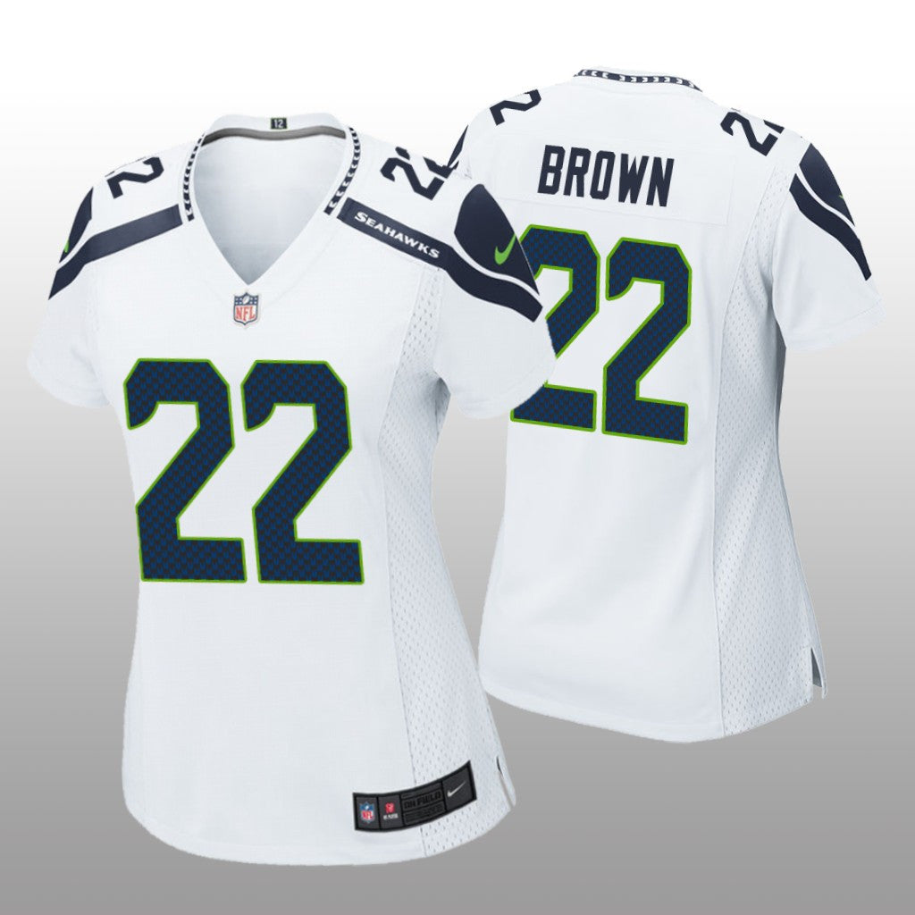 Seattle Seahawks Tre Brown White Jersey Game Women's