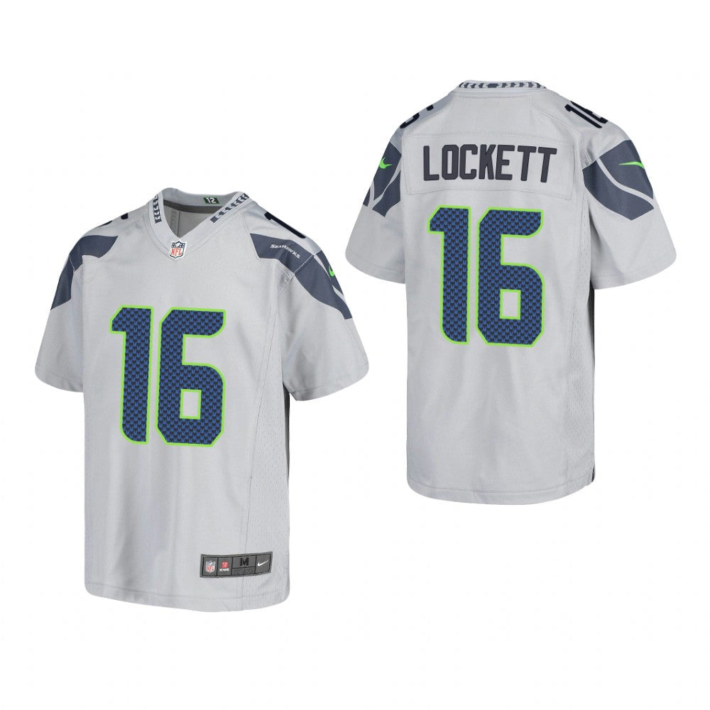 Seattle Seahawks Tyler Lockett Gray Jersey Game Youth