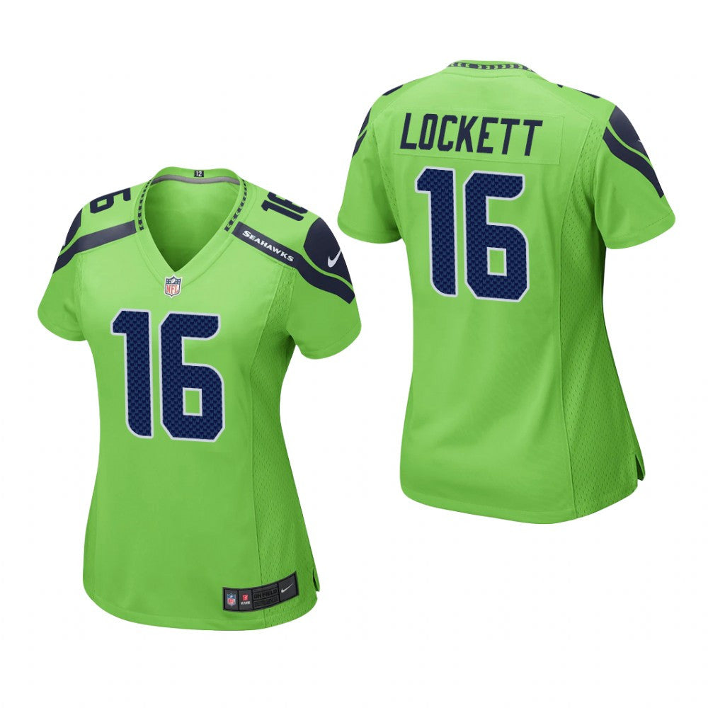Seattle Seahawks Tyler Lockett Neon Green Jersey Game Women's