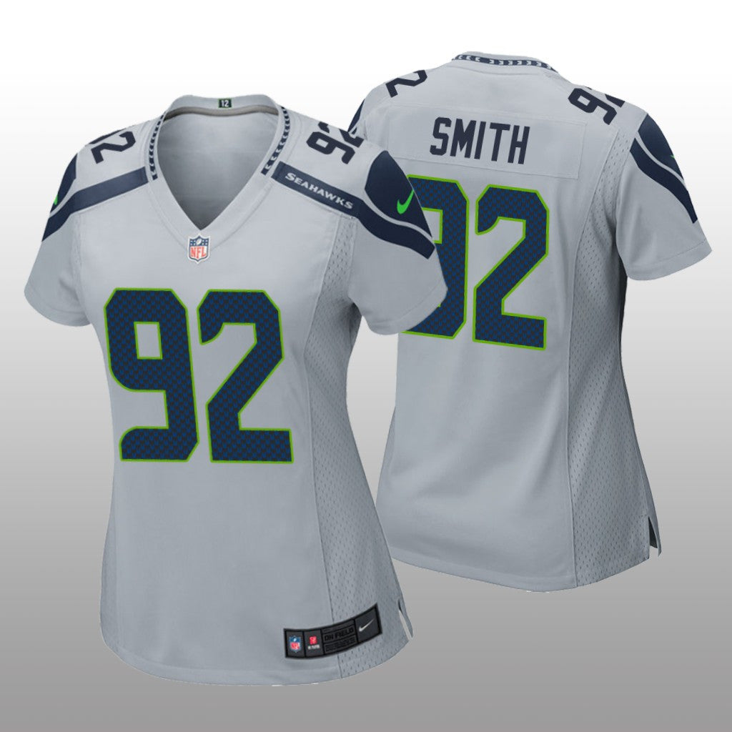 Seattle Seahawks Tyreke Smith Gray Jersey Game Women's