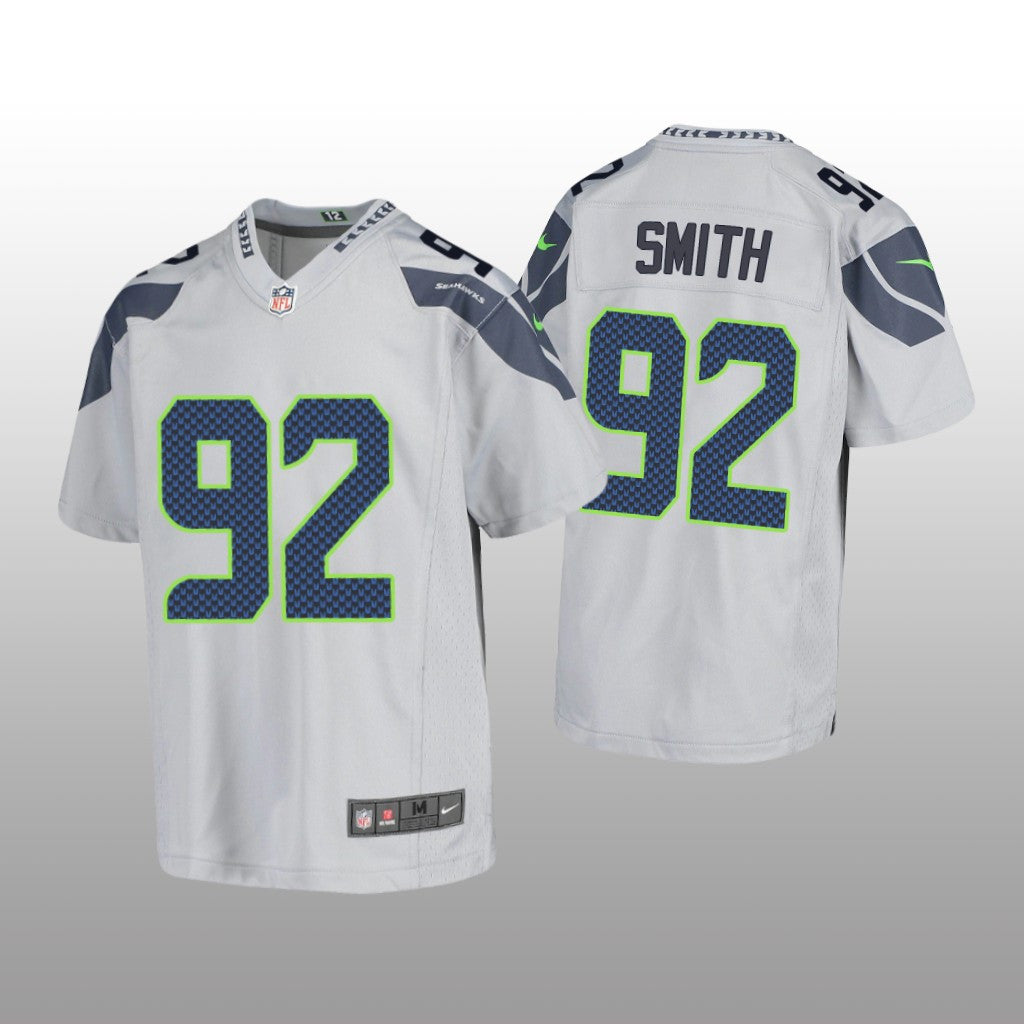 Seattle Seahawks Tyreke Smith Gray Jersey Game Youth