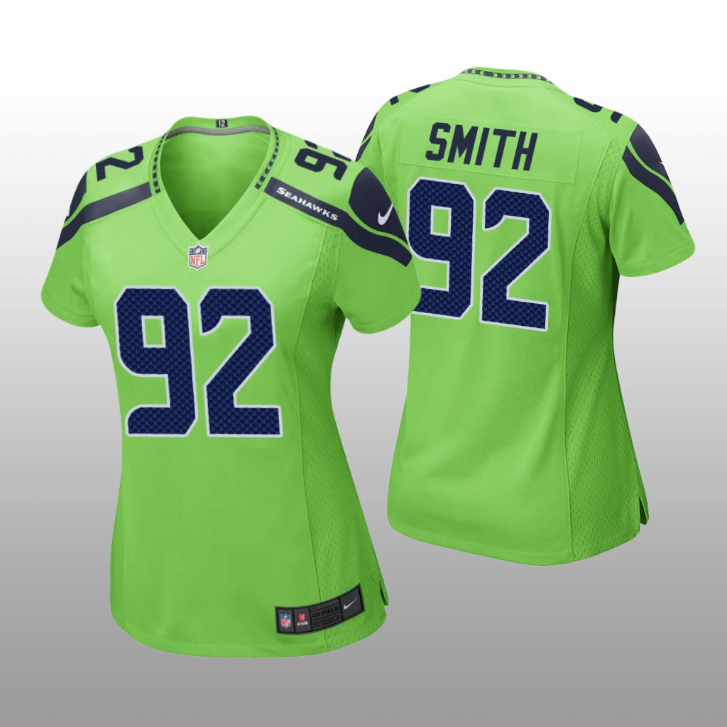 Seattle Seahawks Tyreke Smith Neon Green Jersey Game Women's