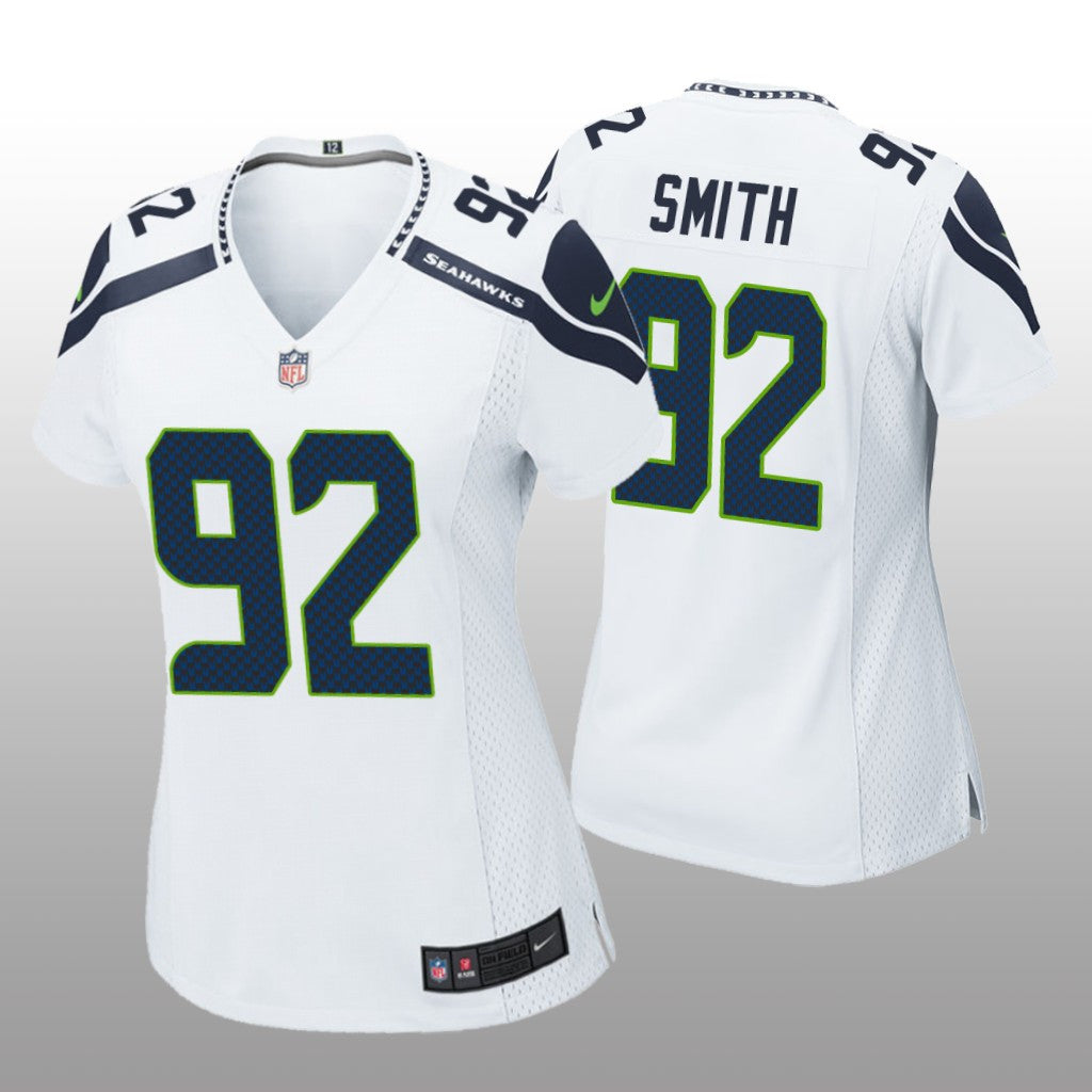 Seattle Seahawks Tyreke Smith White Jersey Game Women's
