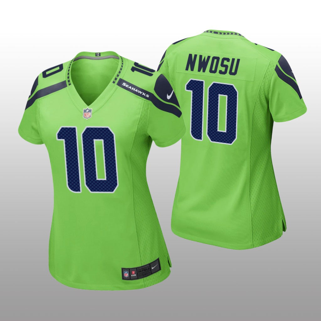 Seattle Seahawks Uchenna Nwosu Neon Green Jersey Game Women's