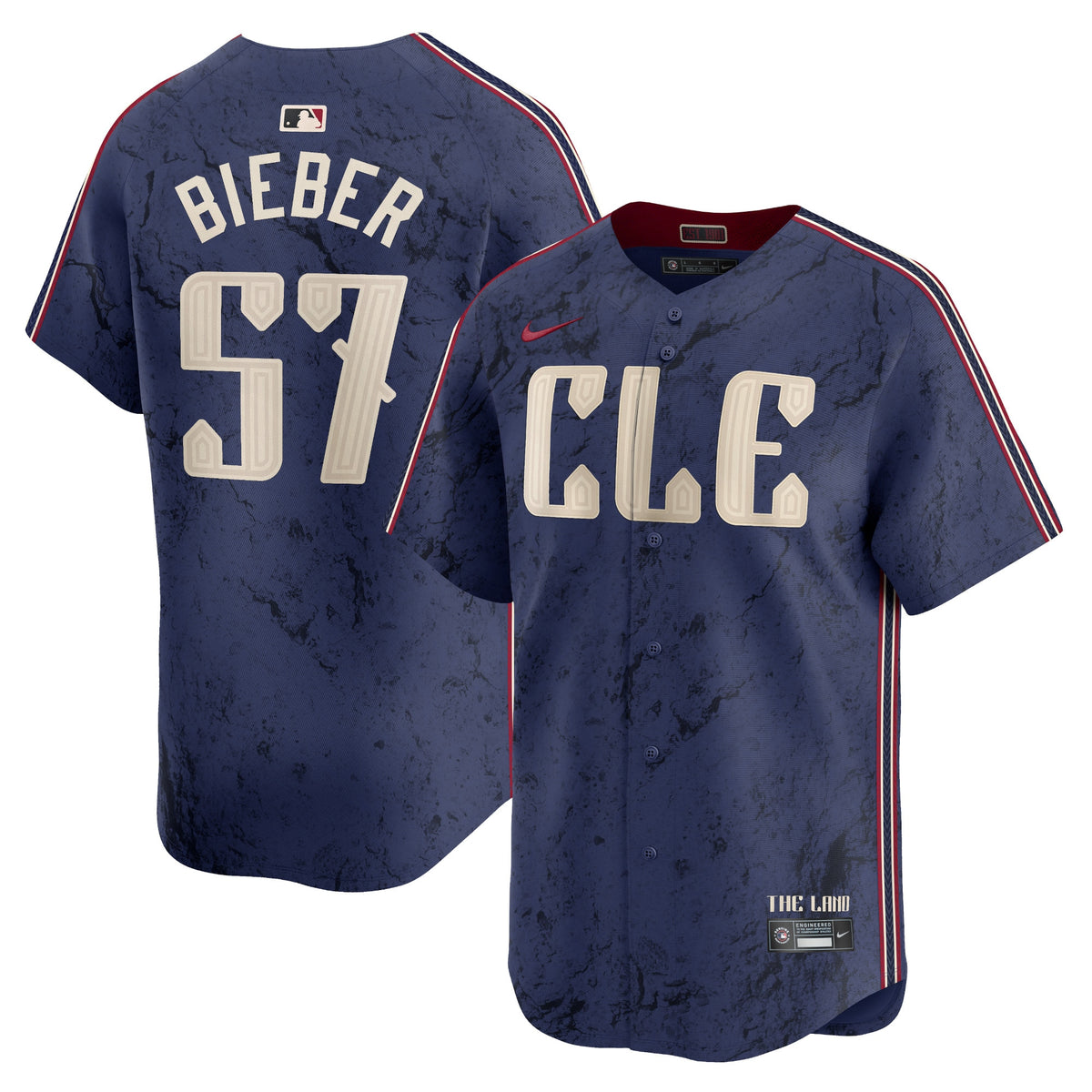 Shane Bieber Cleveland Guardians Nike 2024 City Connect Limited Jersey Navy