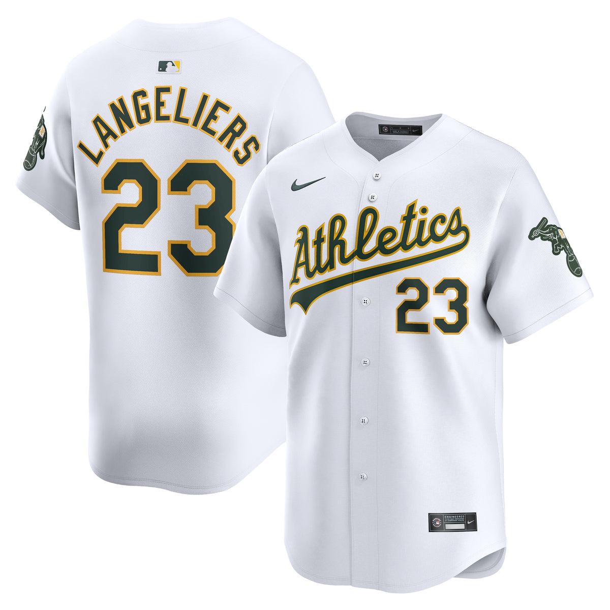 Shea Langeliers Oakland Athletics Nike Home Limited Player Jersey White