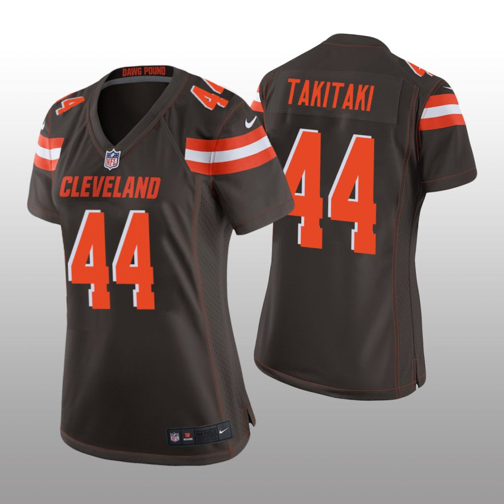 Sione Takitaki Cleveland Browns Brown Draft Game Jersey