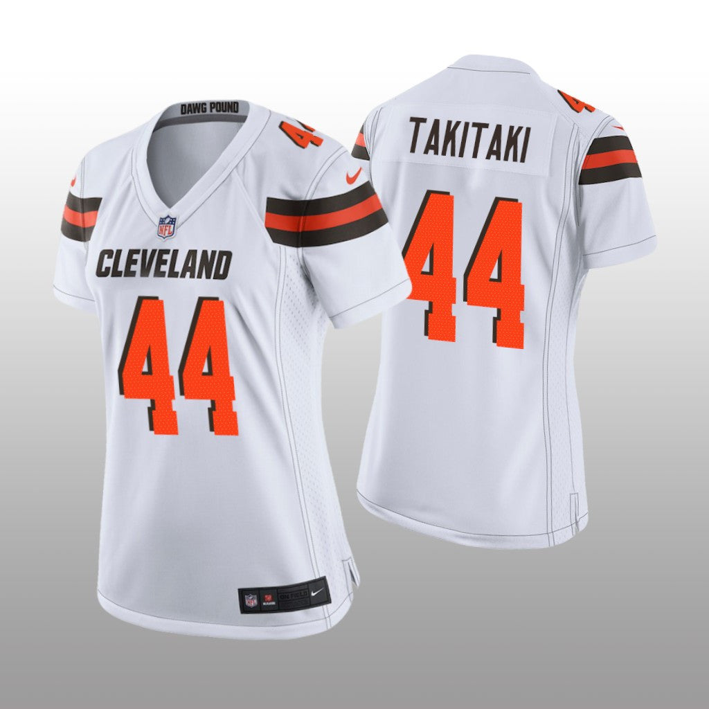 Sione Takitaki Cleveland Browns White Draft Game Jersey