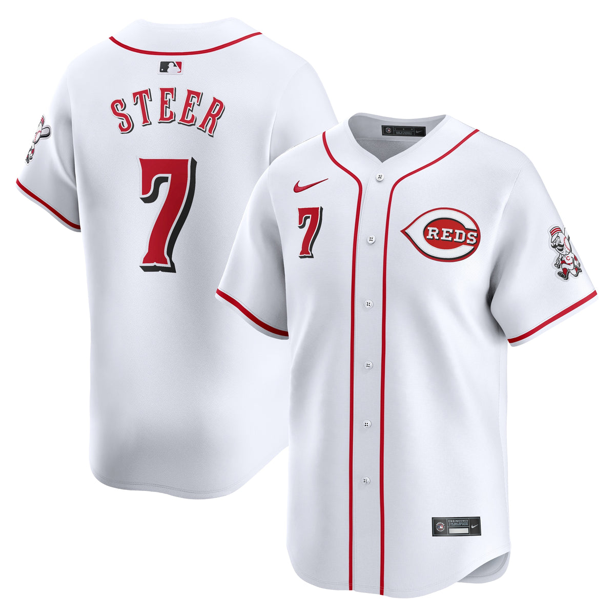 Spencer Steer Cincinnati Reds Nike Home Limited Player Jersey White