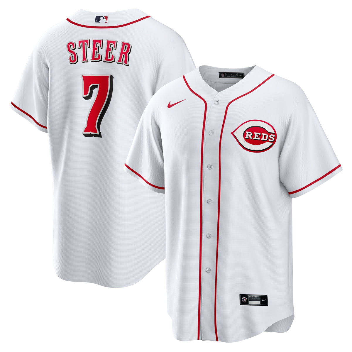 Spencer Steer Cincinnati Reds Nike Home Replica Jersey White