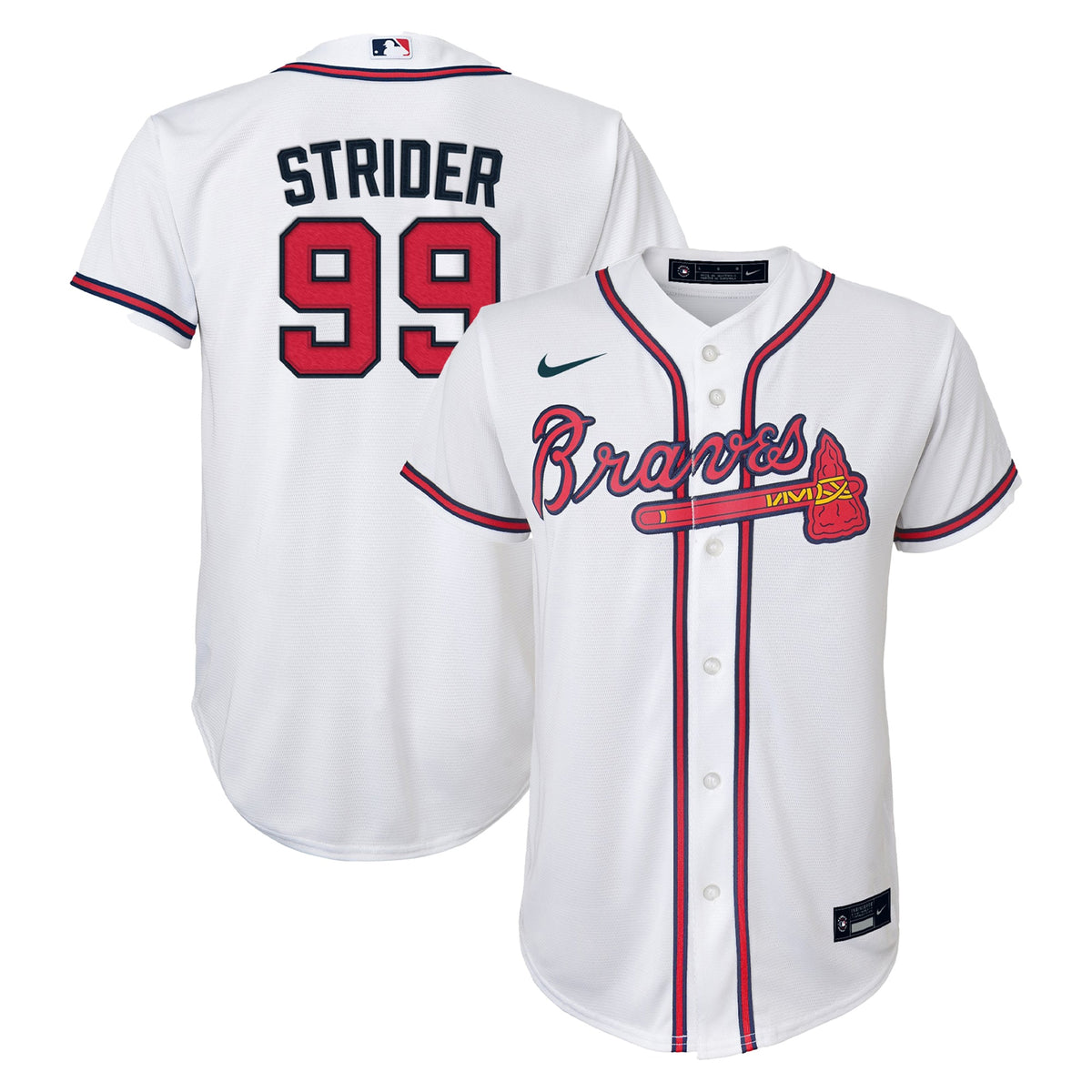 Spencer Strider Atlanta Braves Nike Youth Home Replica Player Jersey White