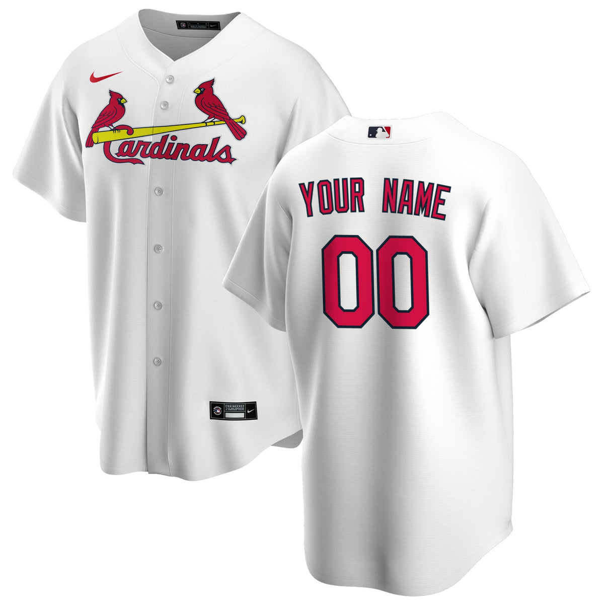 St. Louis Cardinals Nike Home Replica Custom Jersey White