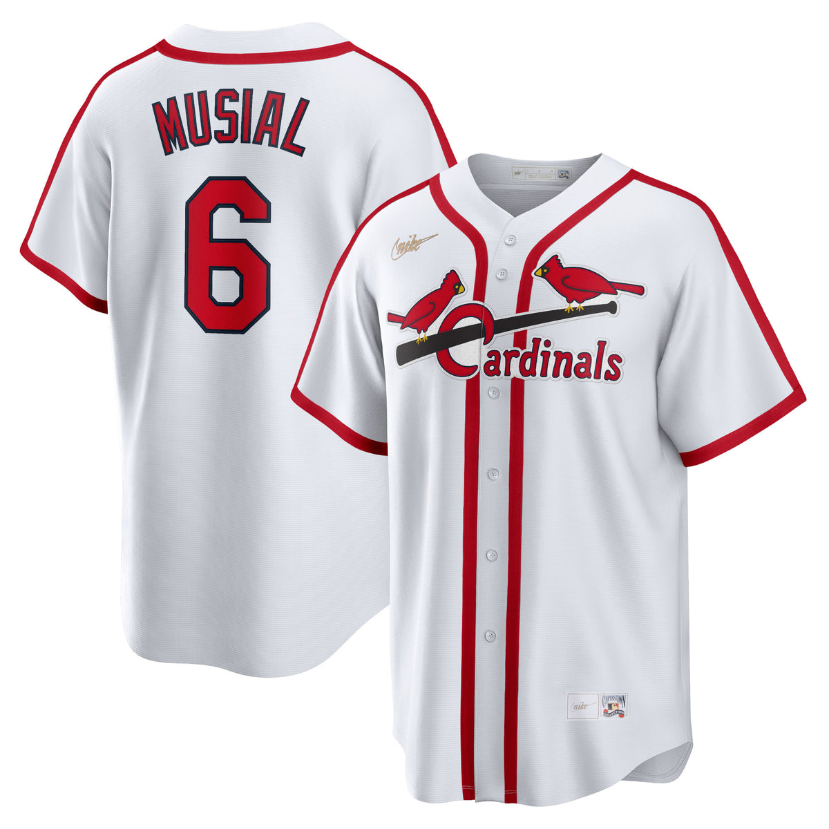 Stan Musial St. Louis Cardinals Nike Home Cooperstown Collection Player Jersey White
