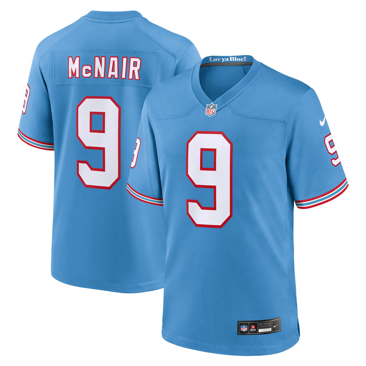 Steve McNair Tennessee Titans Nike Oilers Throwback Retired Player Game Jersey Light Blue