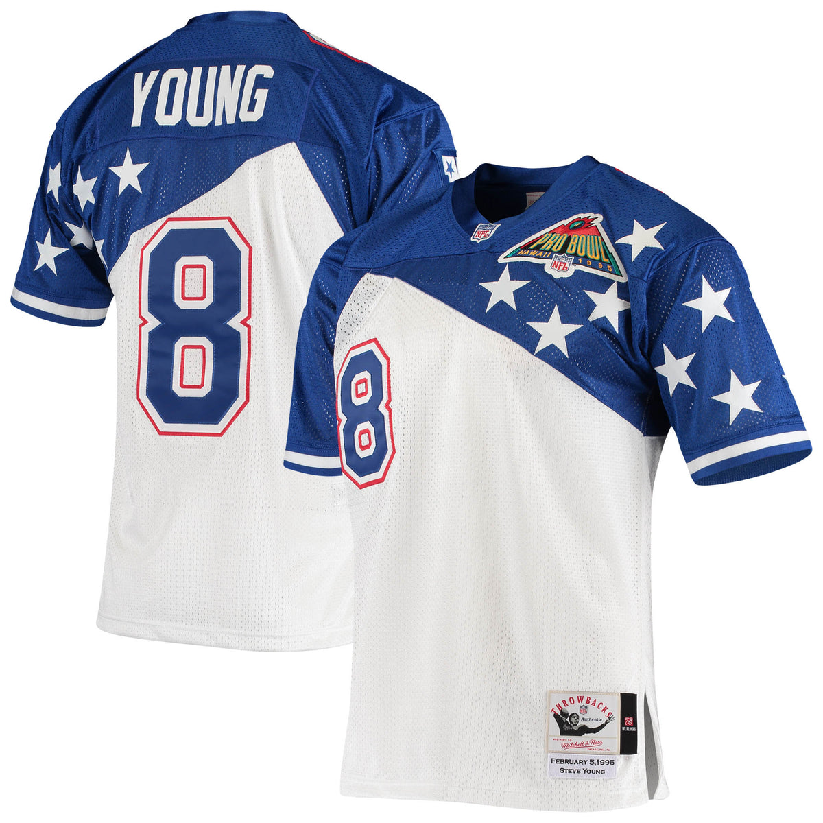 Steve Young NFC Mitchell Ness 1994 Pro Bowl Authentic Jersey White-Blue