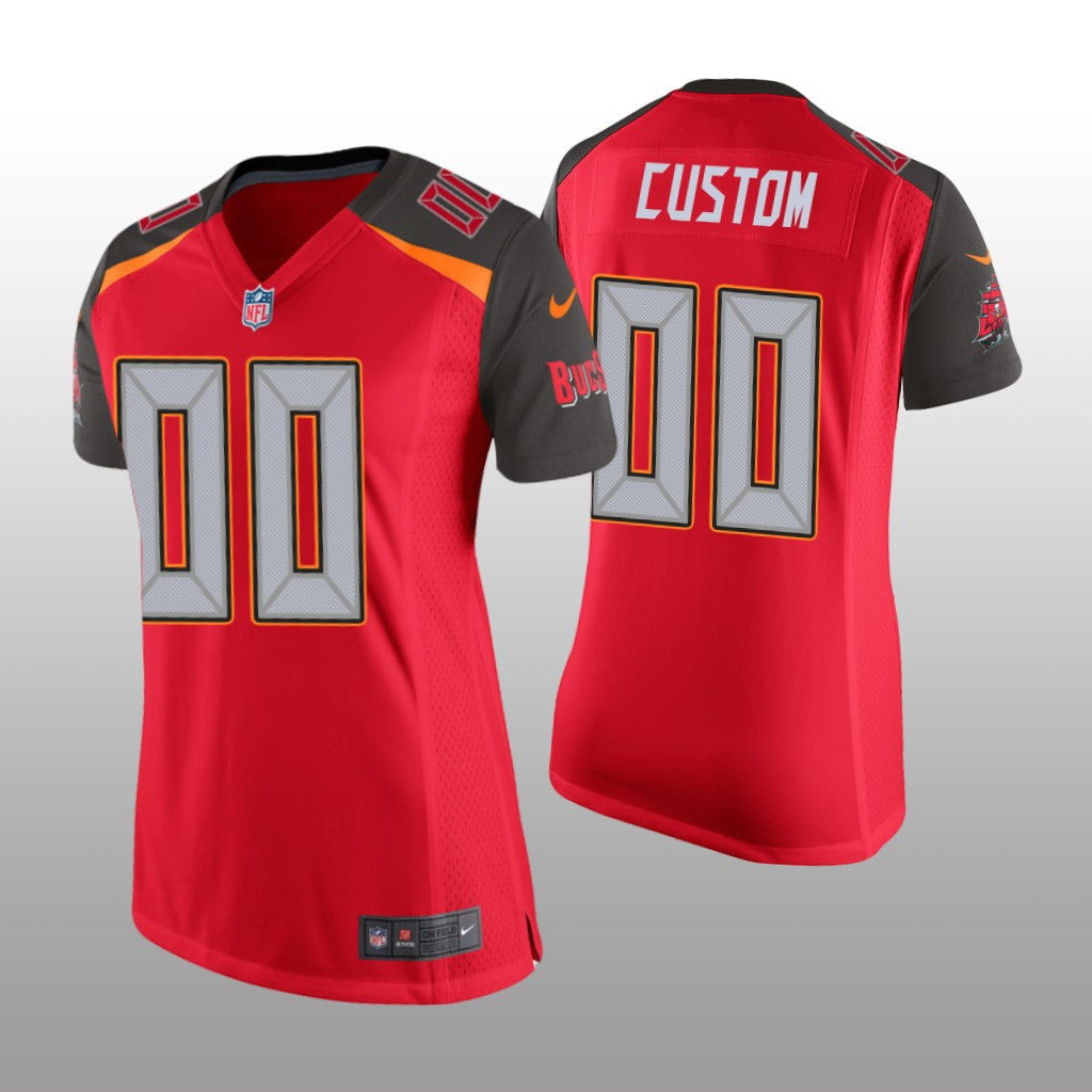 Tampa Bay Buccaneers #00 Red Custom Game Jersey Women