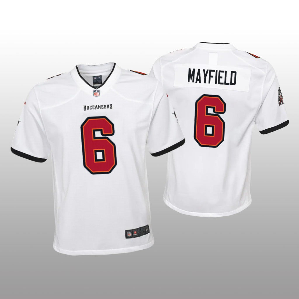 Tampa Bay Buccaneers Baker Mayfield White Jersey Game Youth