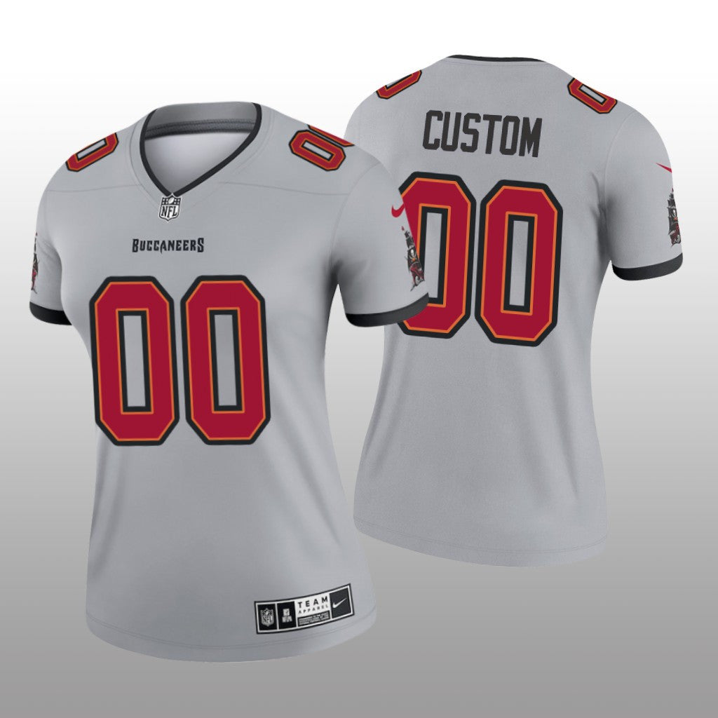 Tampa Bay Buccaneers Custom Gray Jersey Inverted Legend Women's