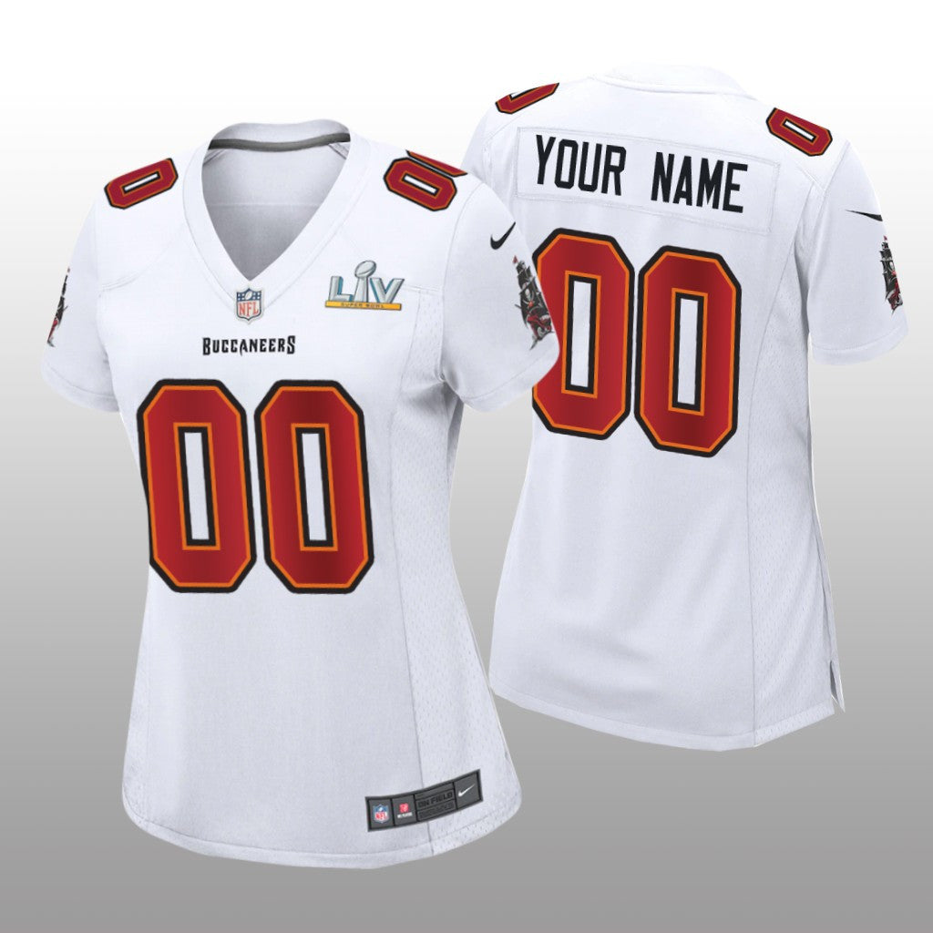 Tampa Bay Buccaneers Custom White Game Fashion Jersey Super Bowl LV Women's