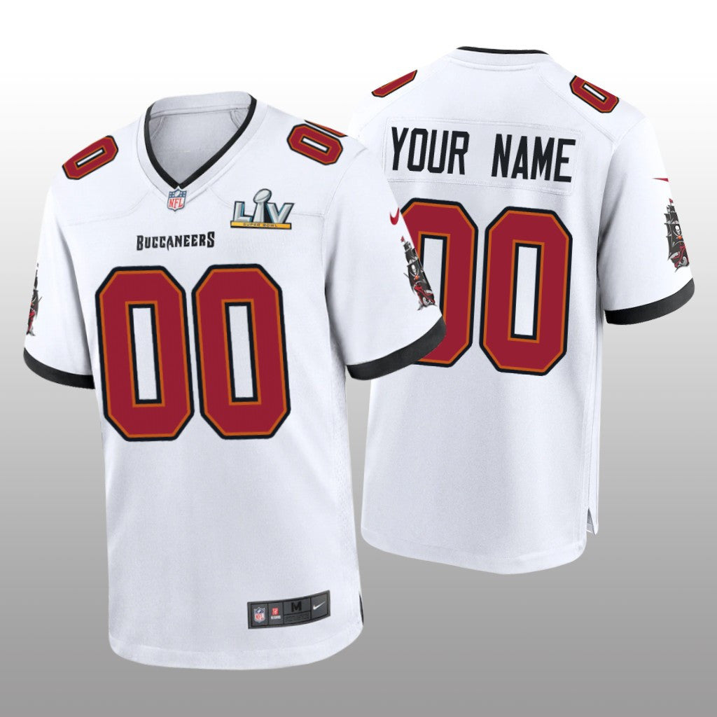 Tampa Bay Buccaneers Custom White Game Jersey Super Bowl LV Men's