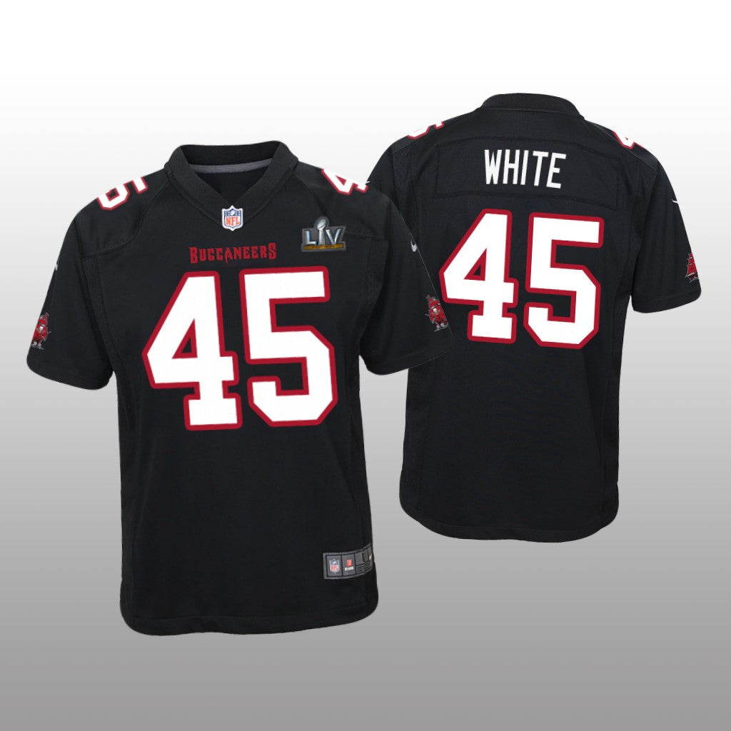 Tampa Bay Buccaneers Devin White Black Game Fashion Jersey Super Bowl LV Youth