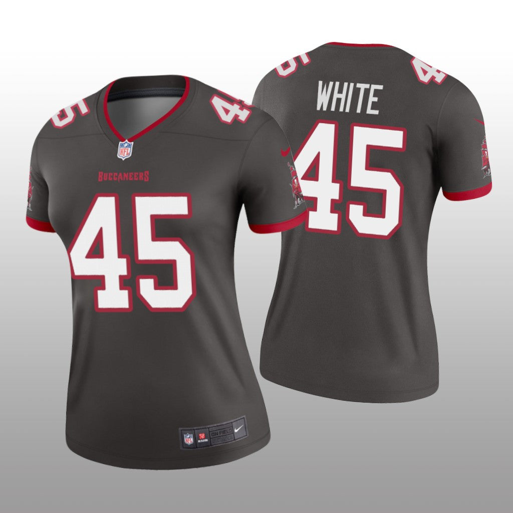 Tampa Bay Buccaneers Devin White Pewter Jersey Legend Women's