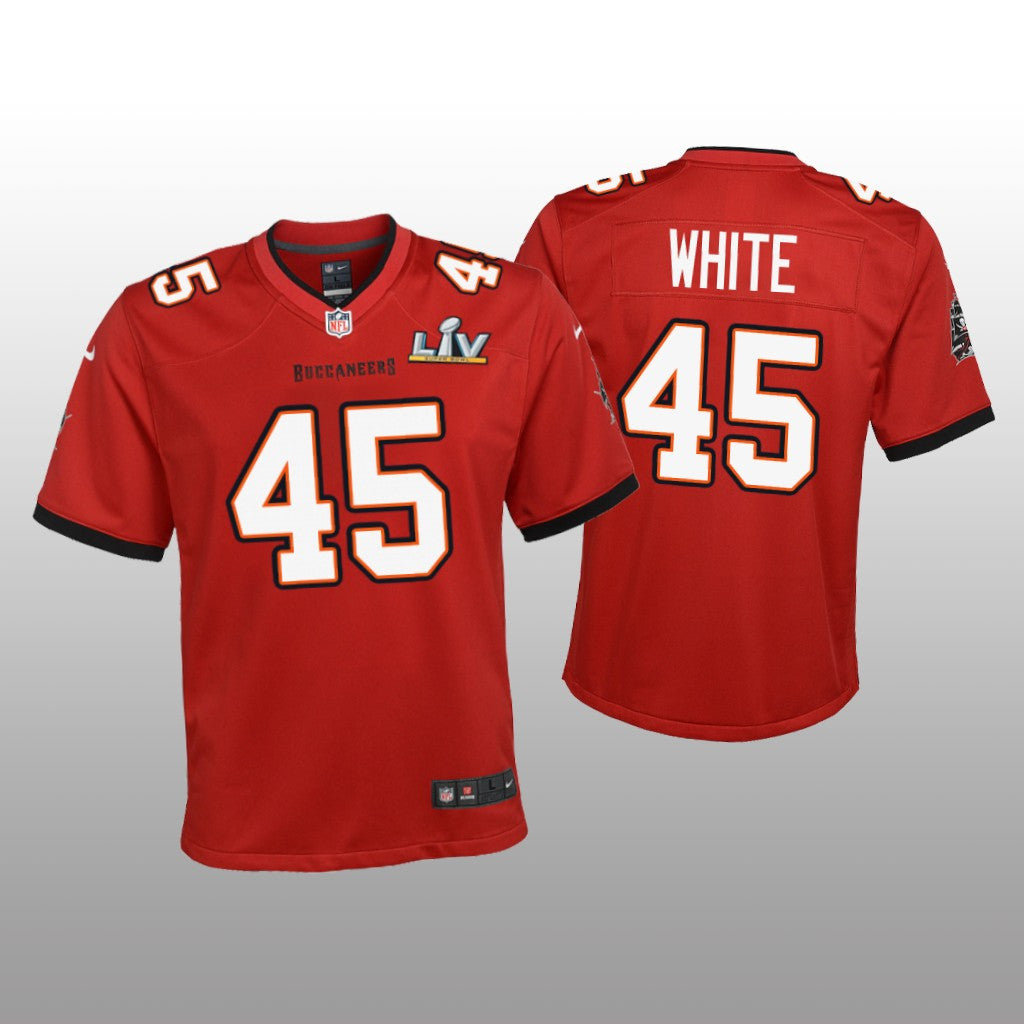 Tampa Bay Buccaneers Devin White Red Game Jersey Super Bowl LV Youth