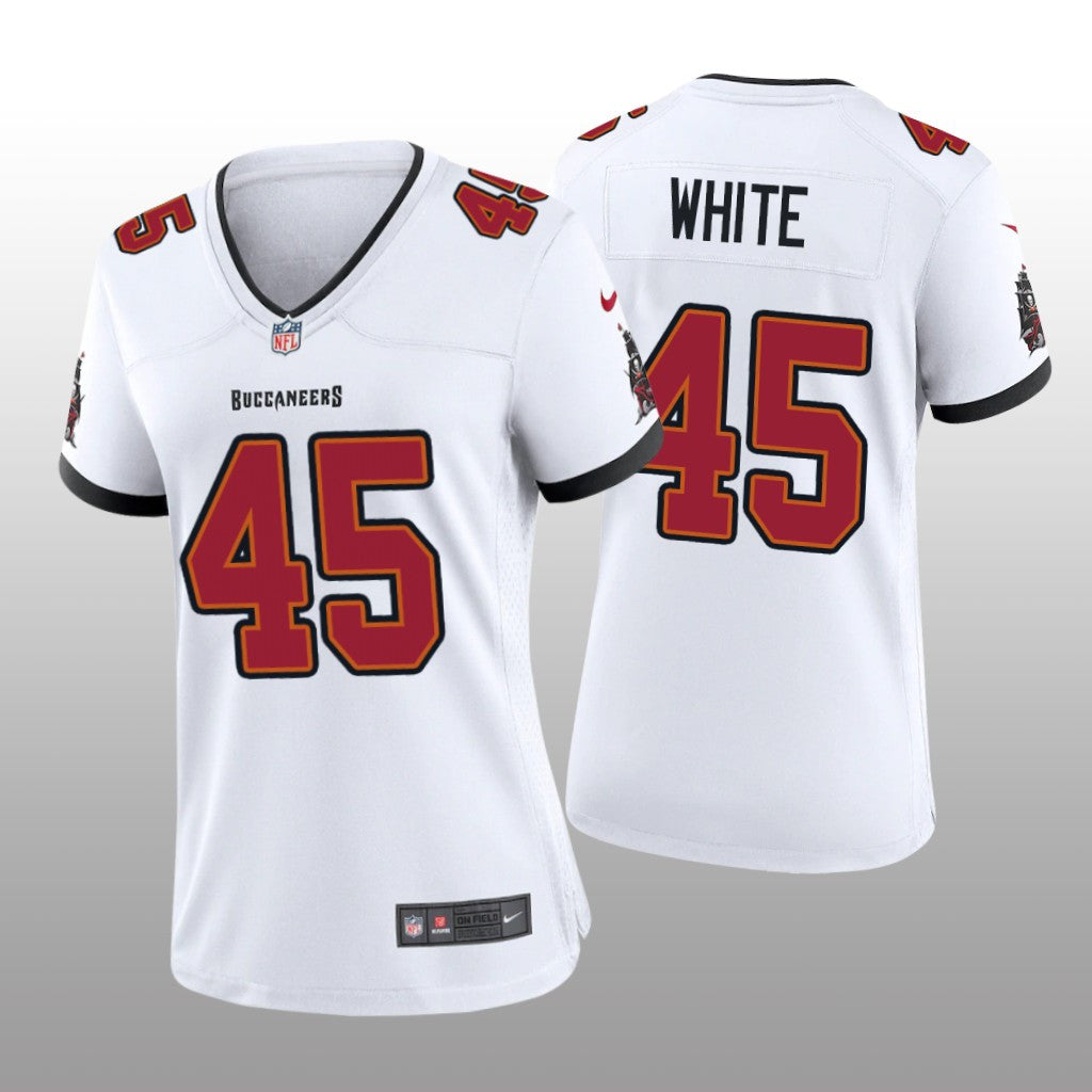 Tampa Bay Buccaneers Devin White White Jersey Game Women's