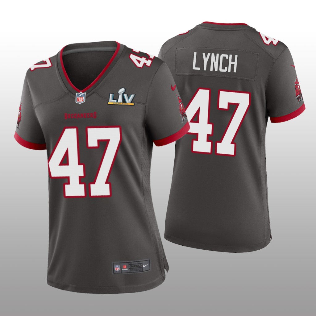 Tampa Bay Buccaneers John Lynch Pewter Game Jersey Super Bowl LV Women's
