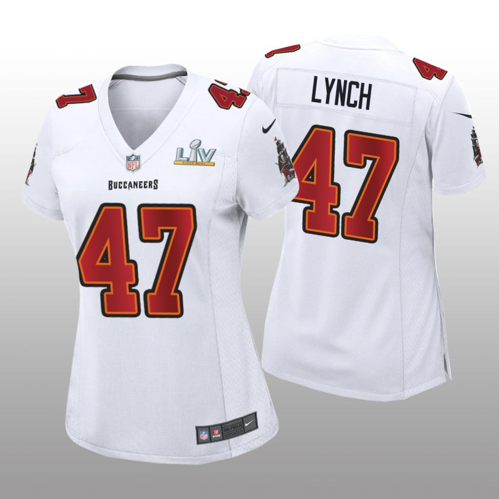Tampa Bay Buccaneers John Lynch White Game Fashion Jersey Super Bowl LV Women's