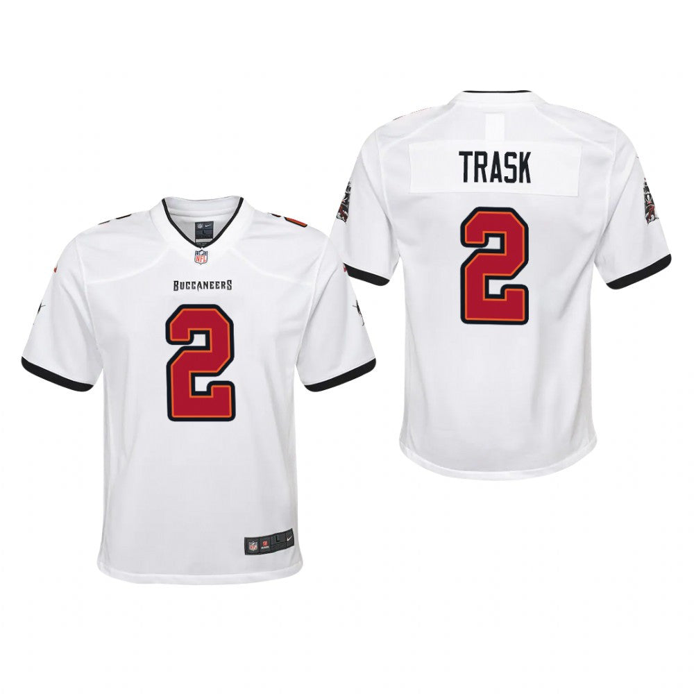Tampa Bay Buccaneers Kyle Trask White Jersey Game Youth