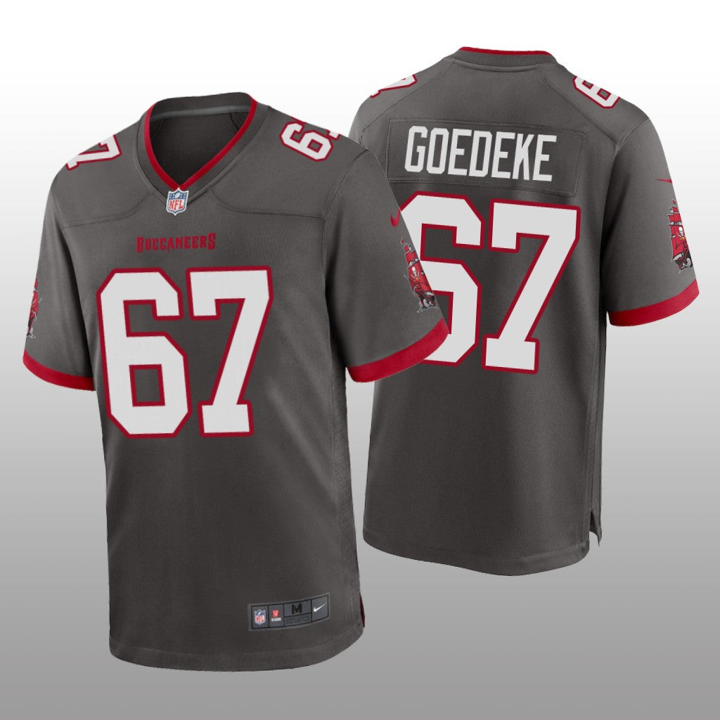 Tampa Bay Buccaneers Luke Goedeke Pewter Jersey Alternate Game Men's