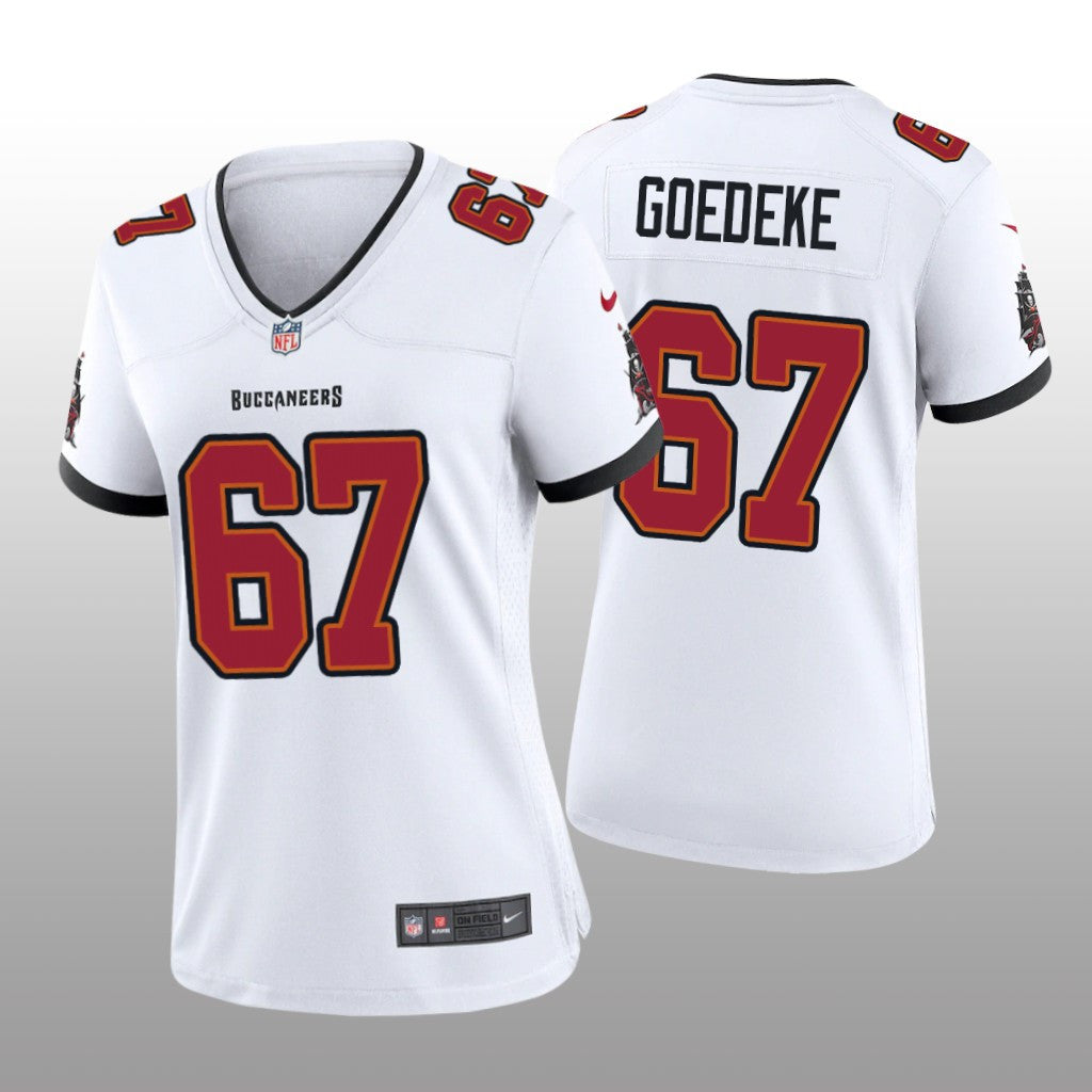 Tampa Bay Buccaneers Luke Goedeke White Jersey Game Women's