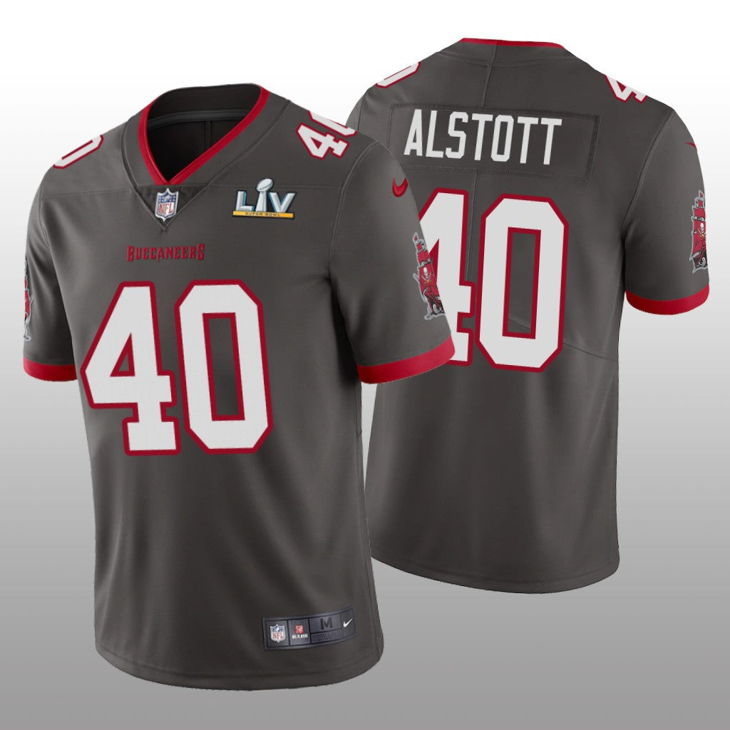 Tampa Bay Buccaneers Mike Alstott Pewter Vapor Limited Jersey Super Bowl LV Men's