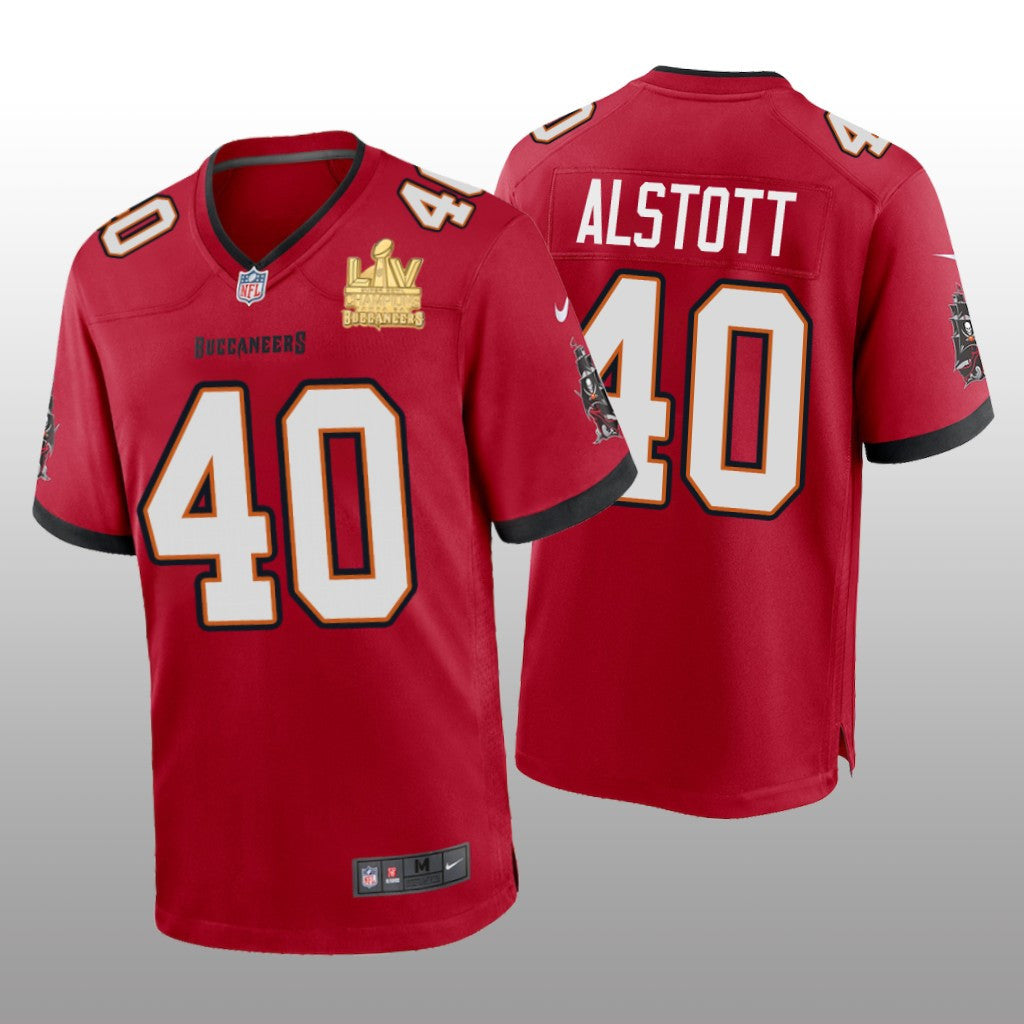 Tampa Bay Buccaneers Mike Alstott Red Game Jersey Super Bowl LV Champions Men's
