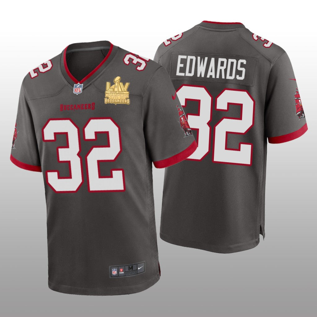 Tampa Bay Buccaneers Mike Edwards Pewter Game Jersey Super Bowl LV Champions Men's