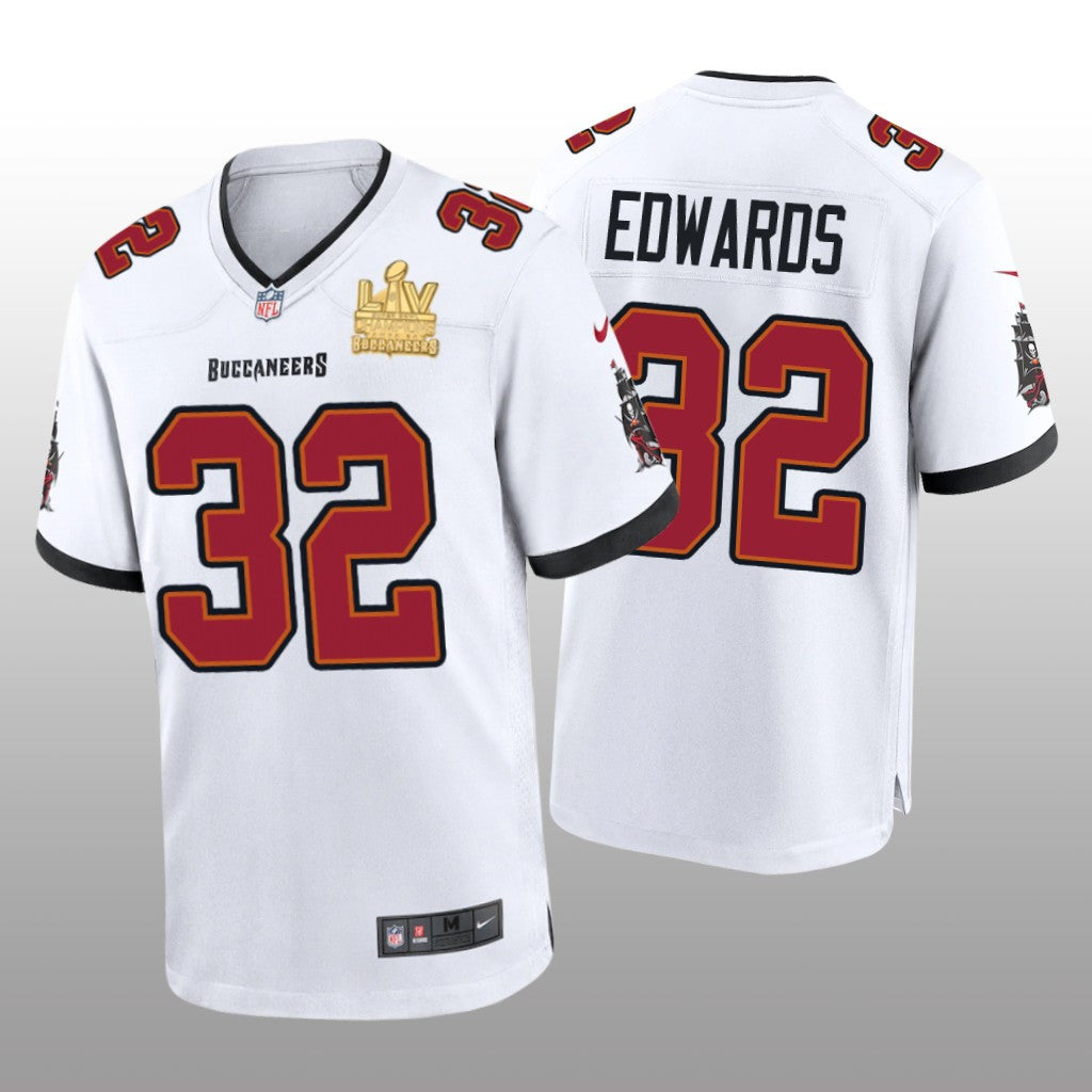 Tampa Bay Buccaneers Mike Edwards White Game Jersey Super Bowl LV Champions Men's