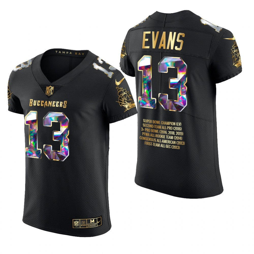 Tampa Bay Buccaneers Mike Evans Black Jersey Career Highlights Men's