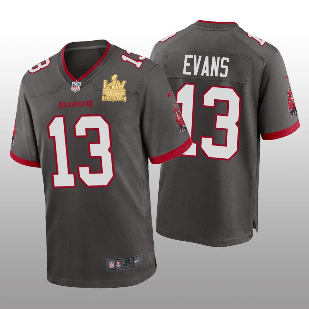 Tampa Bay Buccaneers Mike Evans Pewter Game Jersey Super Bowl LV Champions Men's
