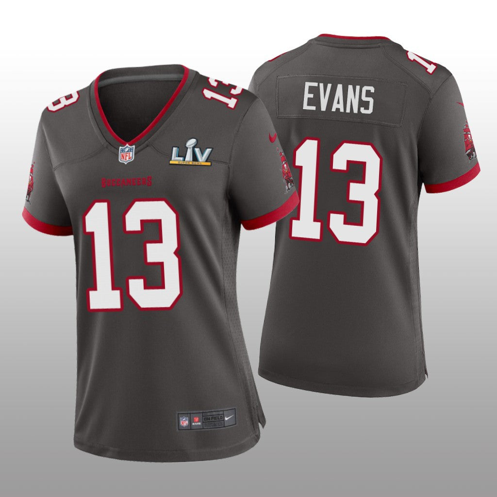 Tampa Bay Buccaneers Mike Evans Pewter Game Jersey Super Bowl LV Women's