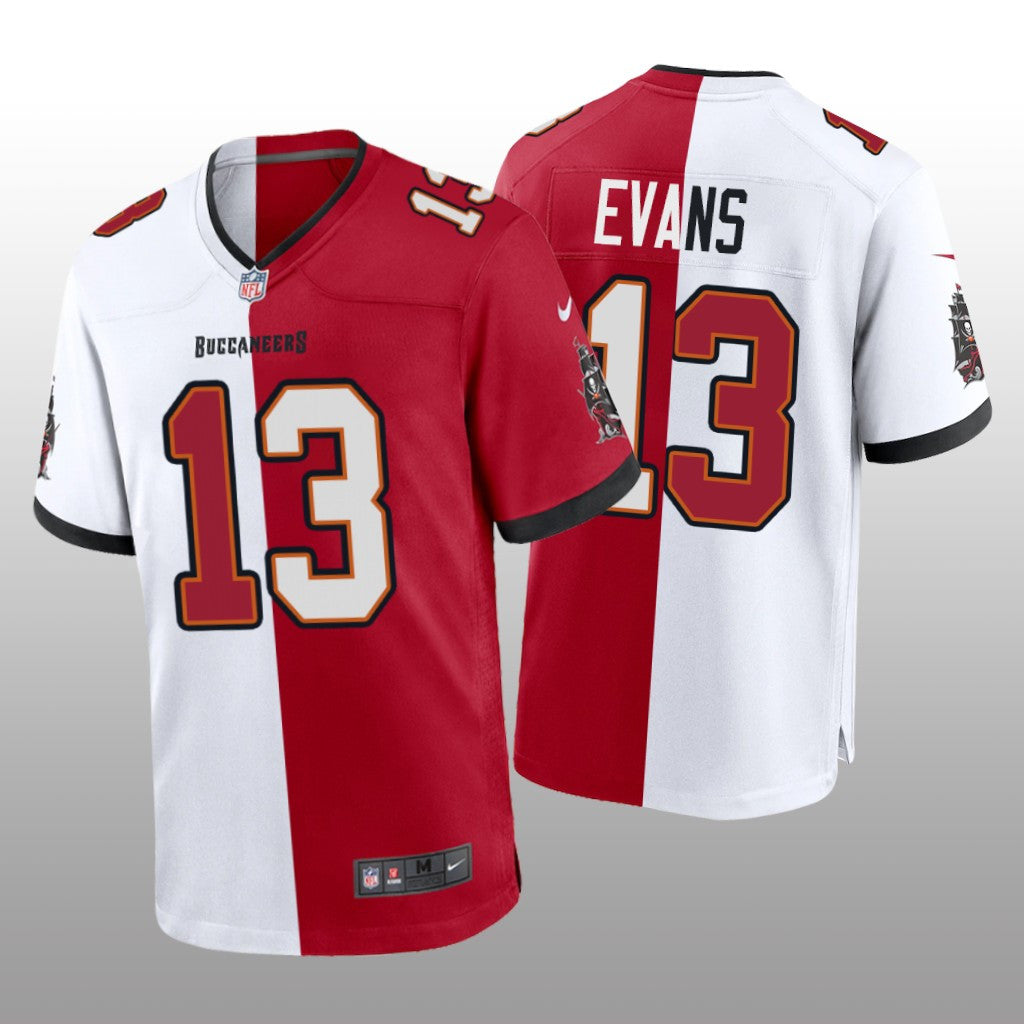 Tampa Bay Buccaneers Mike Evans Red White Two Tone Jersey Split Men's