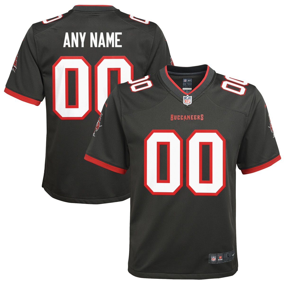 Tampa Bay Buccaneers Nike Youth Alternate Custom Game Jersey Pewter