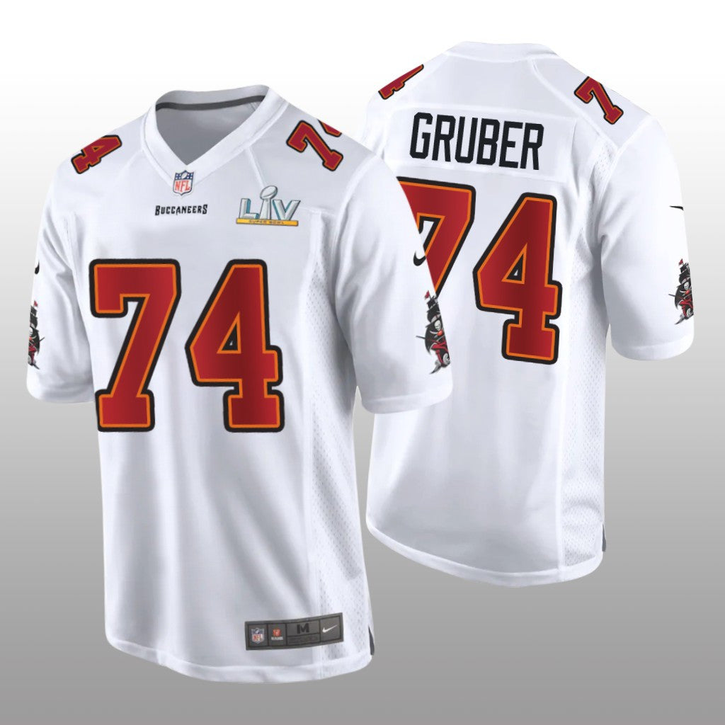 Tampa Bay Buccaneers Paul Gruber White Game Fashion Jersey Super Bowl LV Men's