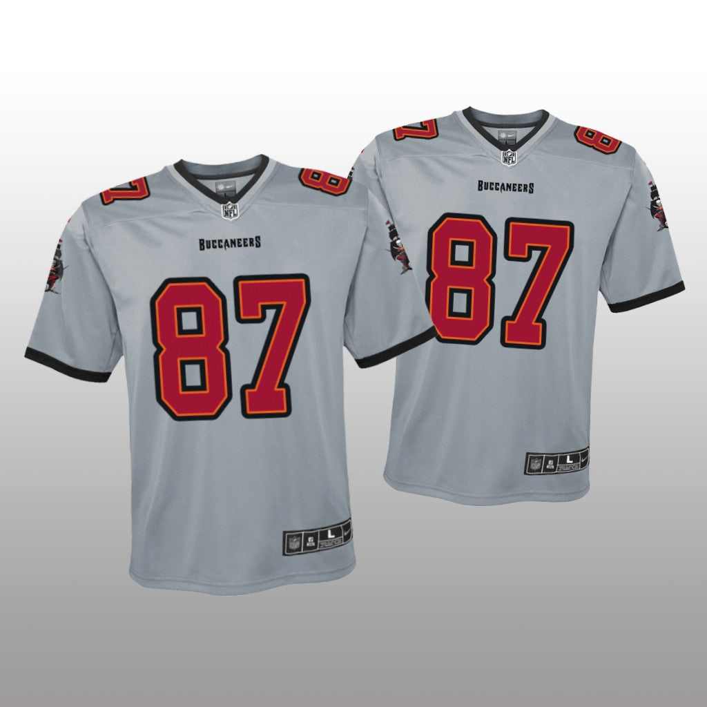 Tampa Bay Buccaneers Rob Gronkowski Gray Jersey Inverted Game Youth
